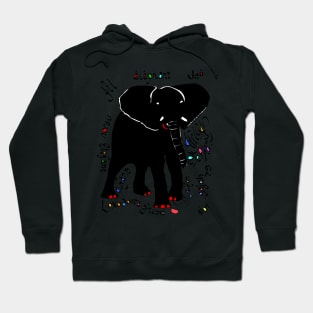 Black Elephant with Red Toenails Hoodie